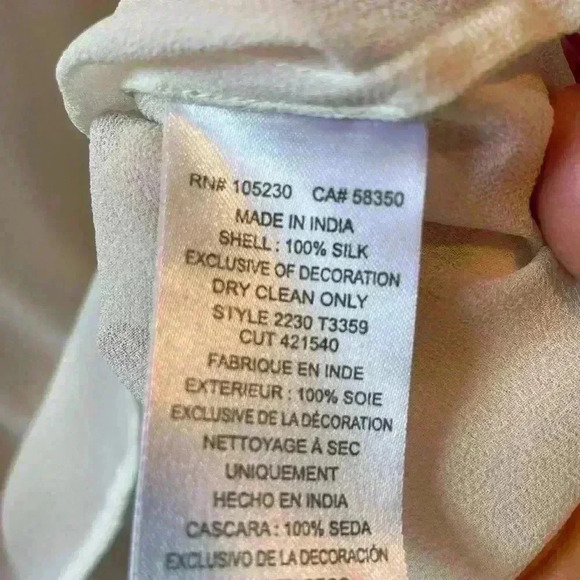 100% Silk Cream Joie Blouse/Top-Size Small - Picture 4 of 11